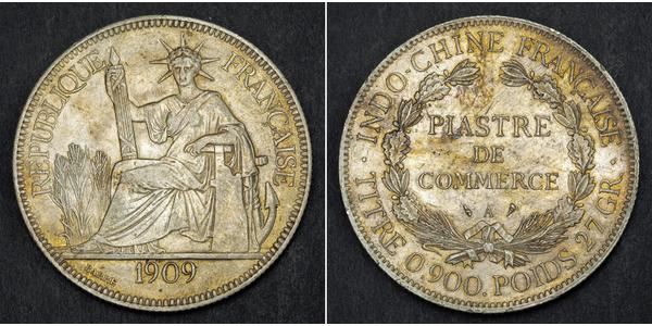 1 Piastre Indochine française (1887-1954) Argent 