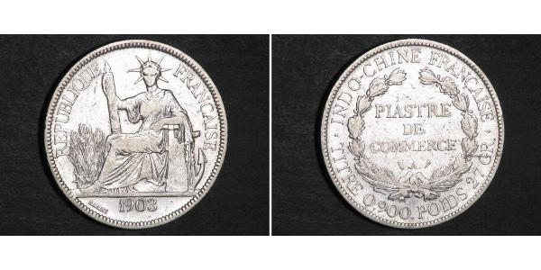 1 Piastre Indochine française (1887-1954) Argent 