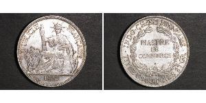 1 Piastre Indocina francese (1887-1954) Argento 