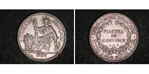 1 Piastre Indocina francese (1887-1954) Argento 