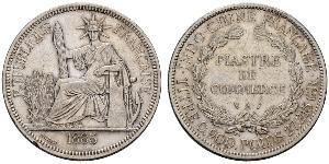 1 Piastre Indocina francese (1887-1954) Argento 