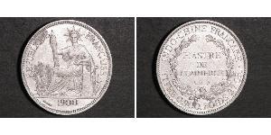 1 Piastre Indocina francese (1887-1954) Argento 