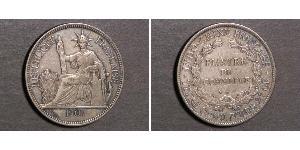 1 Piastre Indocina francese (1887-1954) Argento 