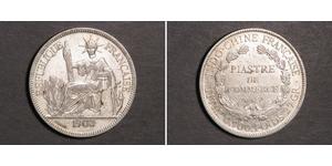 1 Piastre Indocina francese (1887-1954) Argento 