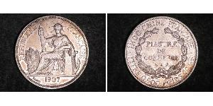 1 Piastre Indocina francese (1887-1954) Argento 
