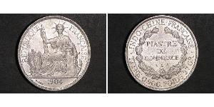 1 Piastre Indocina francese (1887-1954) Argento 