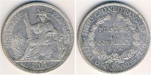 1 Piastre Indocina francese (1887-1954) Argento 