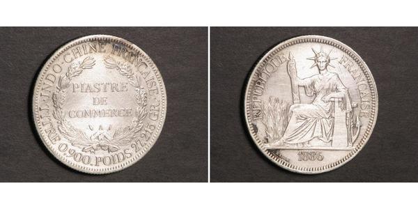 1 Piastre Indocina francese (1887-1954) Argento 