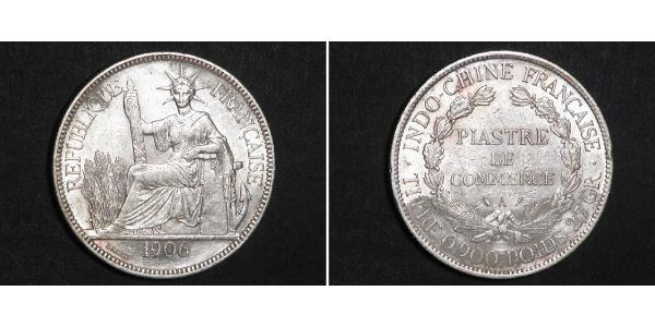 1 Piastre Indocina francese (1887-1954) Argento 
