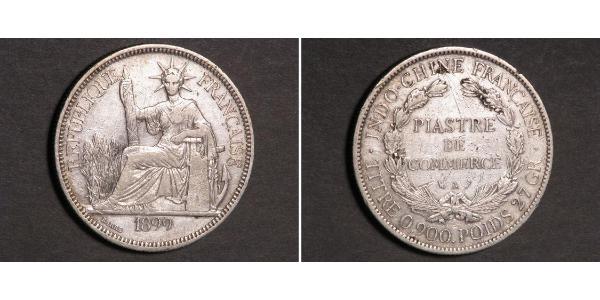 1 Piastre Indocina francese (1887-1954) Argento 