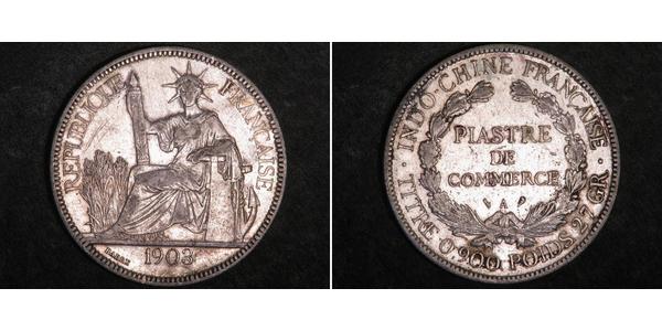 1 Piastre Indocina francese (1887-1954) Argento 