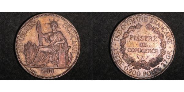 1 Piastre Indocina francese (1887-1954) Argento 