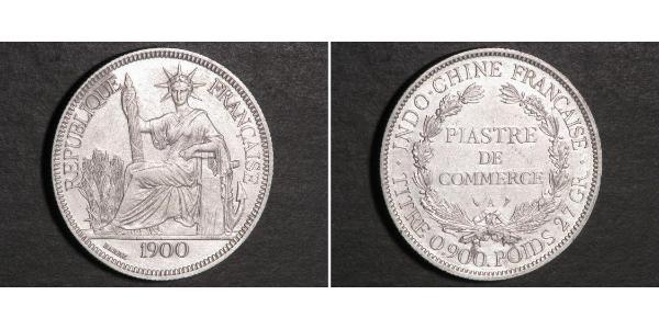 1 Piastre Indocina francese (1887-1954) Argento 