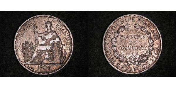 1 Piastre Indocina francese (1887-1954) Argento 