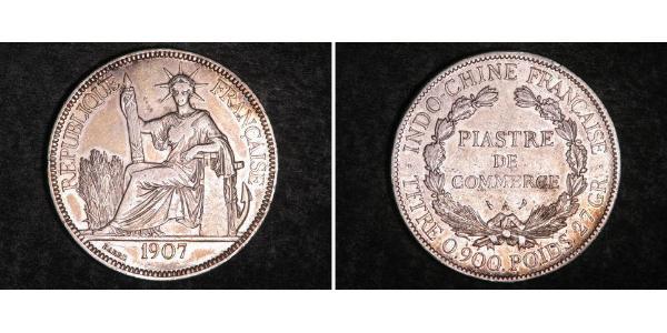 1 Piastre Indocina francese (1887-1954) Argento 