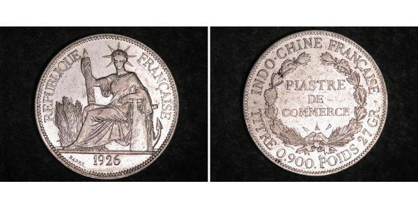 1 Piastre Indocina francese (1887-1954) Argento 