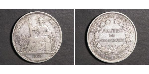 1 Piastre Indocina francese (1887-1954) Argento 