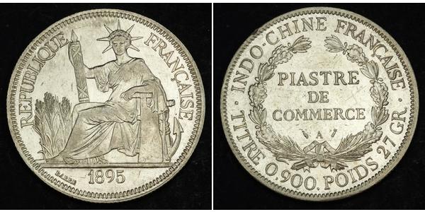 1 Piastre Indocina francese (1887-1954) Argento 