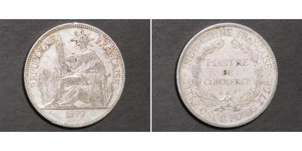 1 Piastre Indocina francese (1887-1954) Argento 