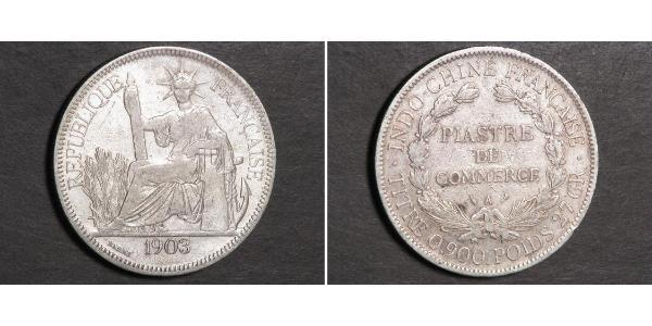 1 Piastre Indocina francese (1887-1954) Argento 