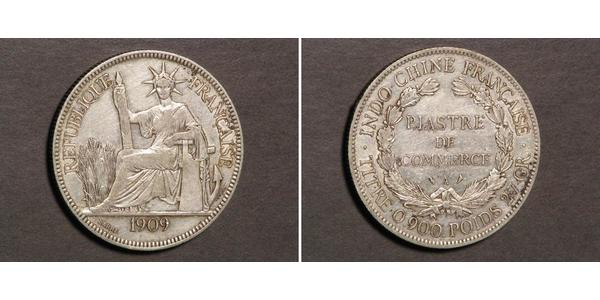 1 Piastre Indocina francese (1887-1954) Argento 