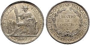 1 Piastre Indochina francesa (1887-1954) Plata 