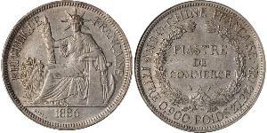 1 Piastre Indochina francesa (1887-1954) Plata 