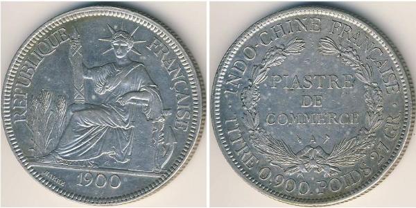 1 Piastre Indochina francesa (1887-1954) Plata 
