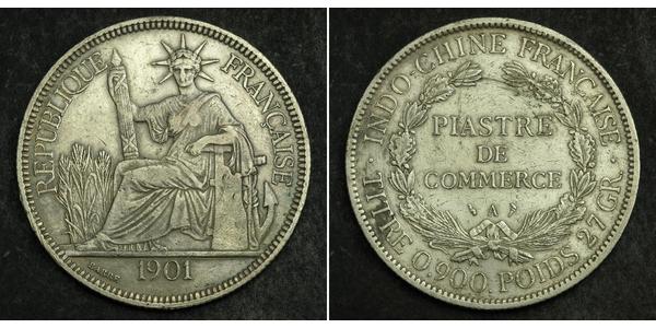 1 Piastre Indochina francesa (1887-1954) Plata 