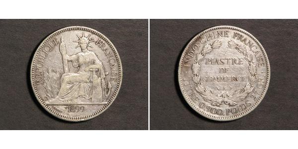 1 Piastre Indochina francesa (1887-1954) Plata 