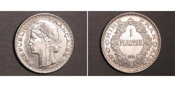 1 Piastre Indochina francesa (1887-1954) Plata 
