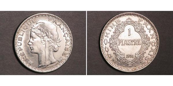 1 Piastre Indochina francesa (1887-1954) Plata 