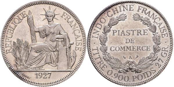 1 Piastre Indochina francesa (1887-1954) Plata 