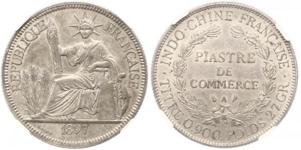 1 Piastre Indochina francesa (1887-1954) Plata 