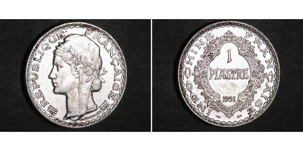 1 Piastre Indochina francesa (1887-1954) Plata 