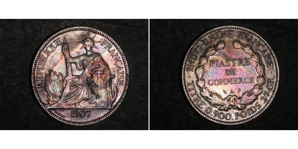 1 Piastre Indochina francesa (1887-1954) Plata 