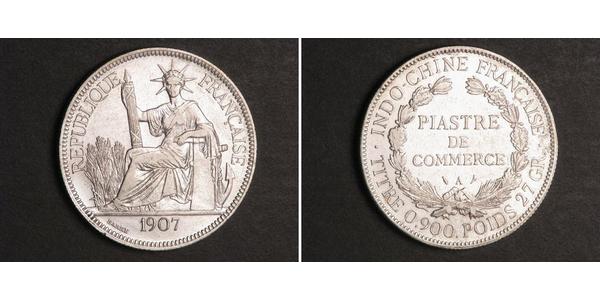 1 Piastre Indochina francesa (1887-1954) Plata 