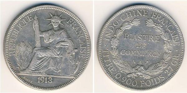 1 Piastre Indochina francesa (1887-1954) Plata 