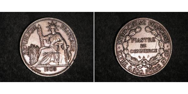 1 Piastre Indochina francesa (1887-1954) Plata 
