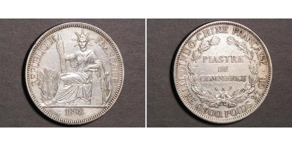 1 Piastre Indochina francesa (1887-1954) Plata 