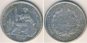 1 Piastre Französisch-Indochina (1887-1954) Silber 