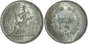 1 Piastre Französisch-Indochina (1887-1954) Silber 