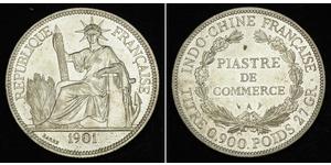 1 Piastre Französisch-Indochina (1887-1954) Silber 