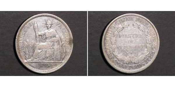 1 Piastre Französisch-Indochina (1887-1954) Silber 