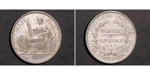 1 Piastre Französisch-Indochina (1887-1954) Silber 