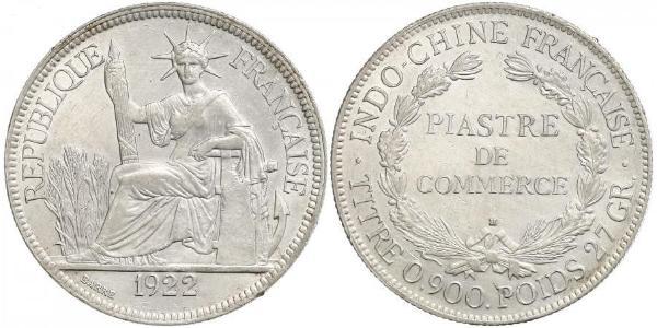 1 Piastre Französisch-Indochina (1887-1954) Silber 