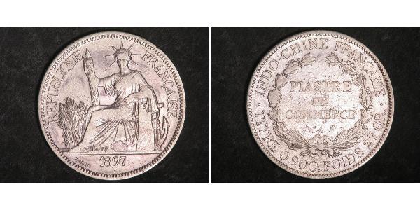 1 Piastre Französisch-Indochina (1887-1954) Silber 