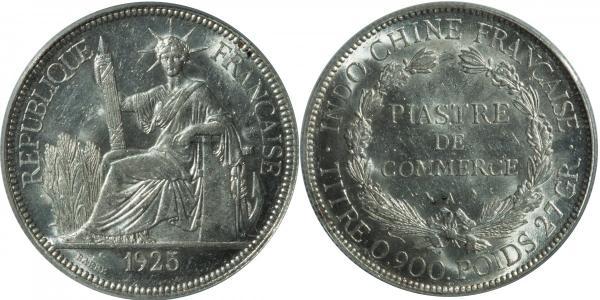 1 Piastre Französisch-Indochina (1887-1954) Silber 