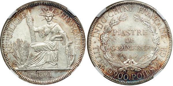 1 Piastre Französisch-Indochina (1887-1954) Silber 