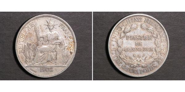 1 Piastre Französisch-Indochina (1887-1954) Silber 